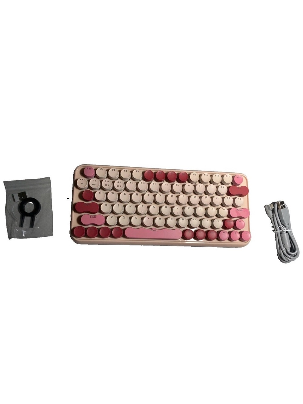 NEW- Typewriter Gaming Keyboard 2.4G Bluetooth/Wired 79 Keys Switches